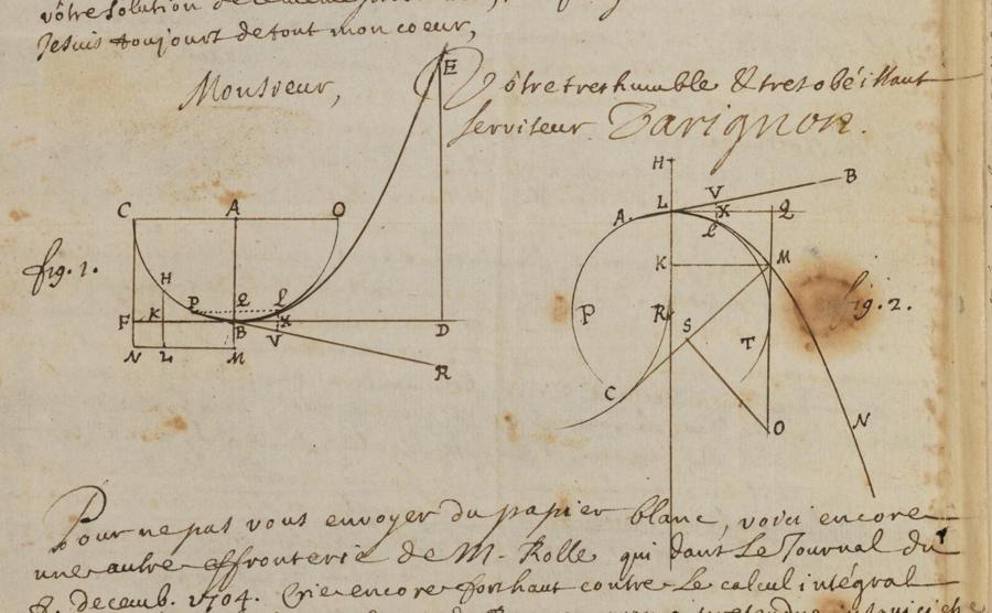 Extrait d’une lettre de Pierre Varignon à Jean Bernoulli, 30 mai 1705